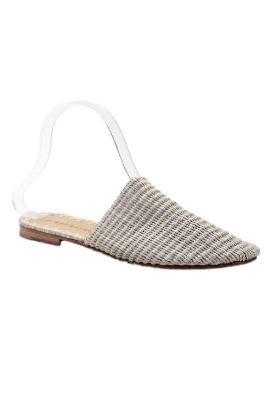 Jenni Kayne Womens Beige Woven Slip On Flat Mules Shoes