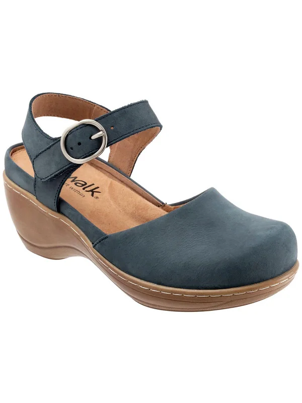 Mabelle Womens Buckle Suede Mary Janes