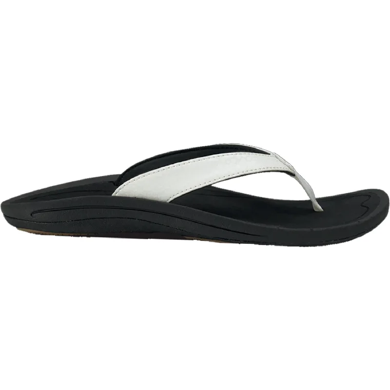 Women's OluKai Kulapa Kai White/Black Synthetic