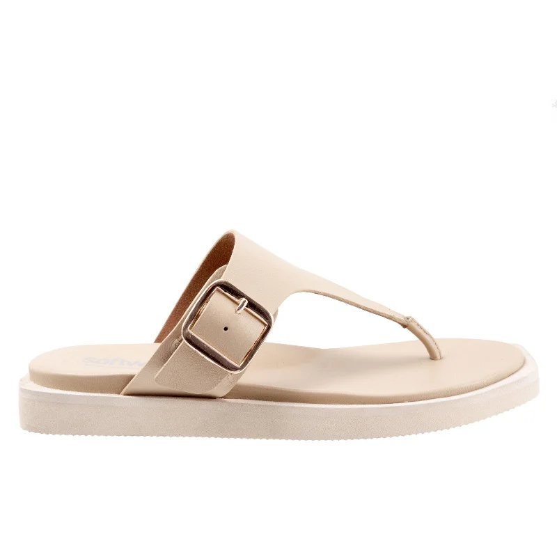 Softwalk Kisi S2210-131 Womens Beige Wide Leather Thong Sandals Shoes