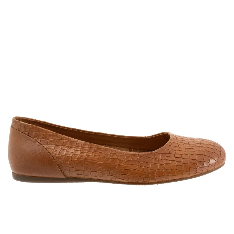 Softwalk Sonoma S1862-256 Womens Brown Extra Wide Ballet Flats Shoes