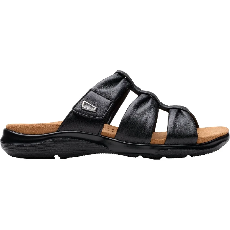 Women's Clarks Kitly Slide Black Leather