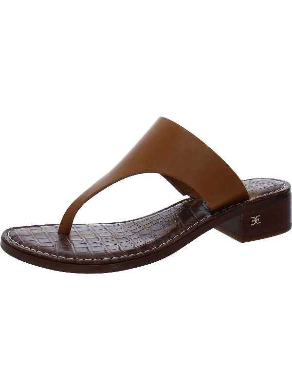 Womens Leather Slip On Thong Sandals