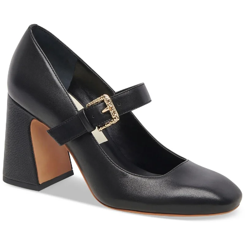 Lakota Womens Leather Slip On Block Heels