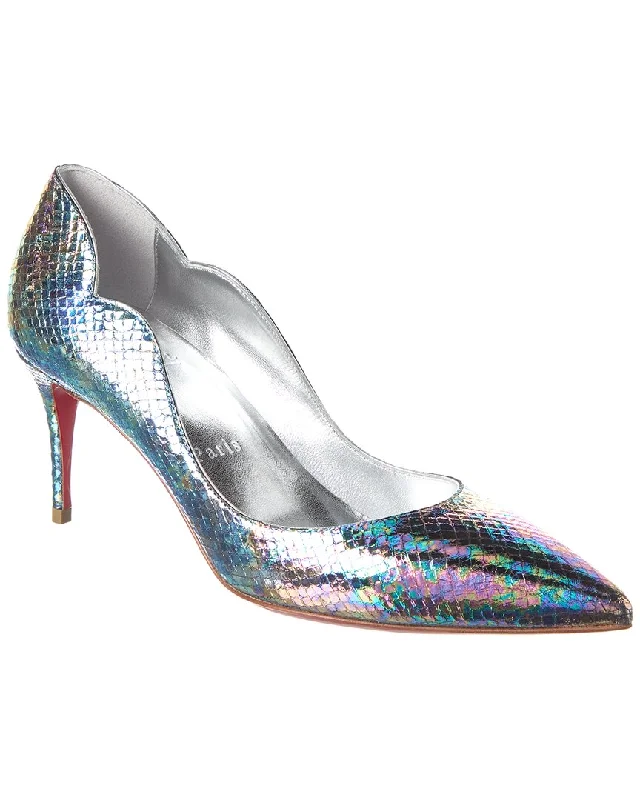 Christian Louboutin Hot Chick 70 Snake-Embossed Leather Pump