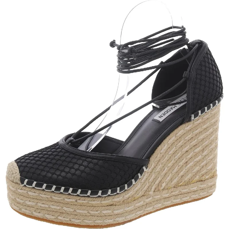 Loretta Womens Faux Leather D'Orsay Espadrille Heels