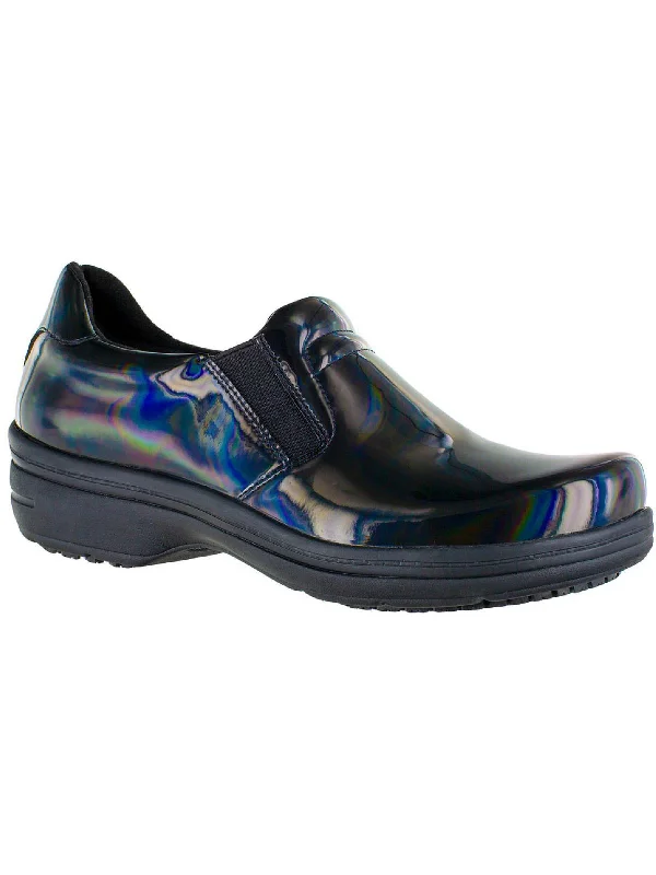 Bind Womens Patent Leather Slip On Clogs