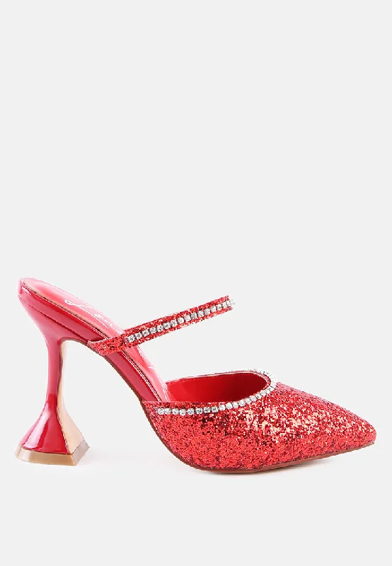 iris glitter spool heel sandals