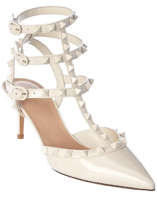 Valentino Rockstud Caged 65 Patent Ankle Strap Pump